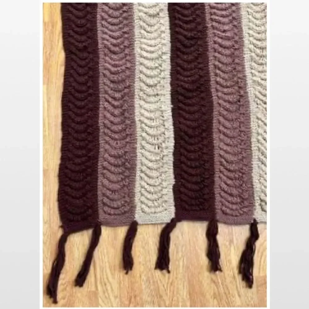 Vintage Hand Crochet Striped Home Blanket